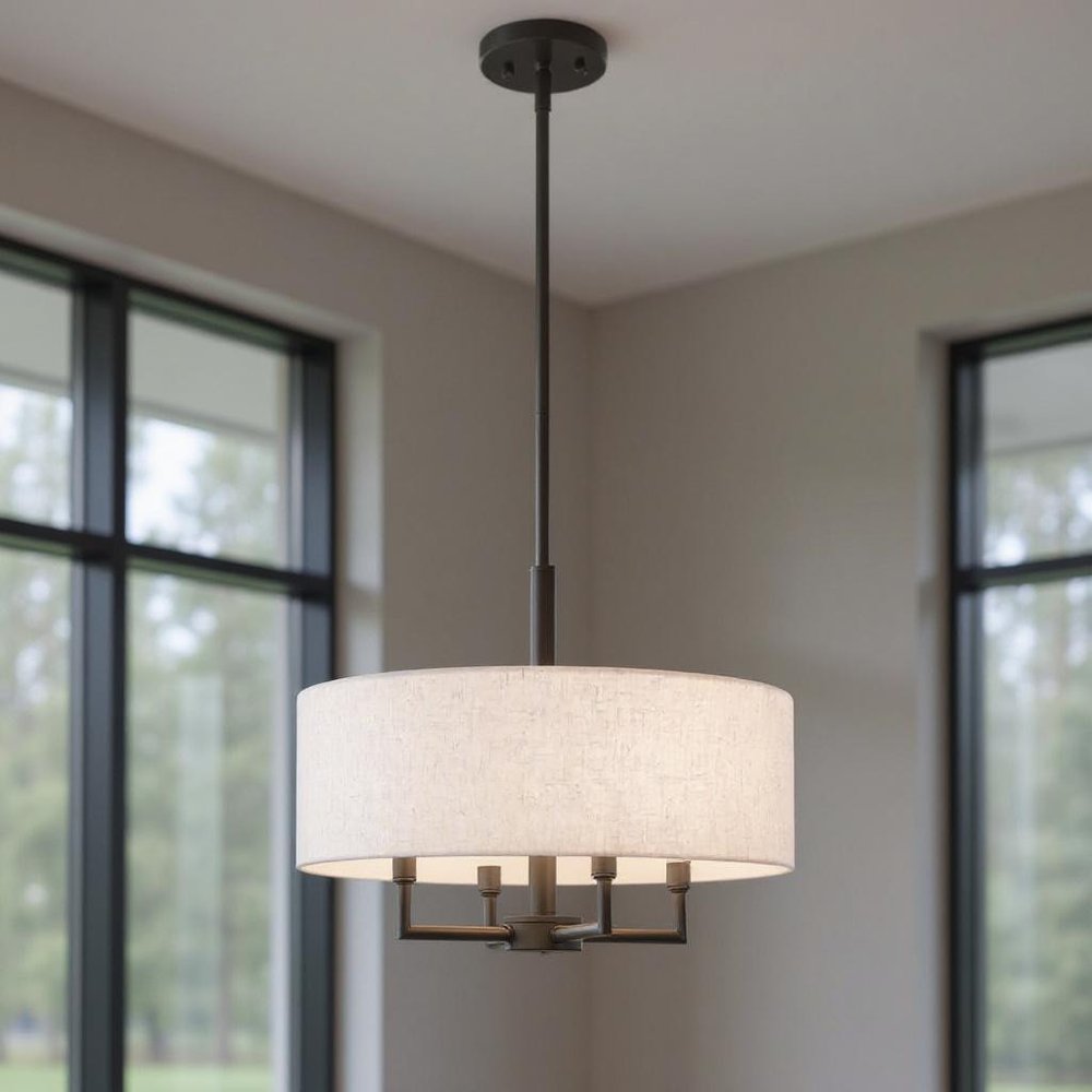 Four Light Dimmable Chandelier With Shades