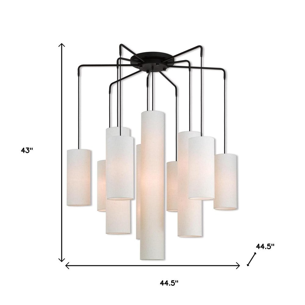Bronze Multi Light Metal Dimmable Chandelier With Shades