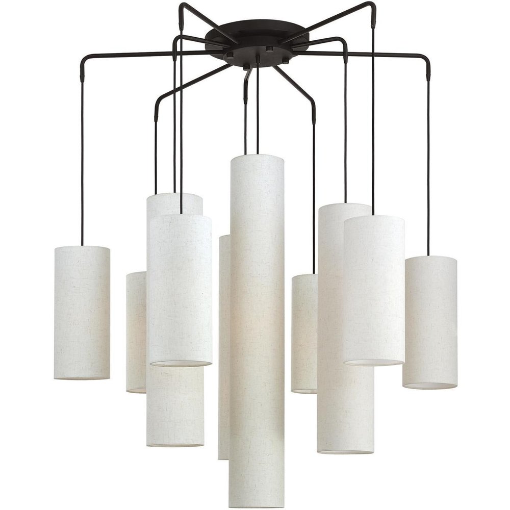 Bronze Multi Light Dimmable Chandelier With Shades