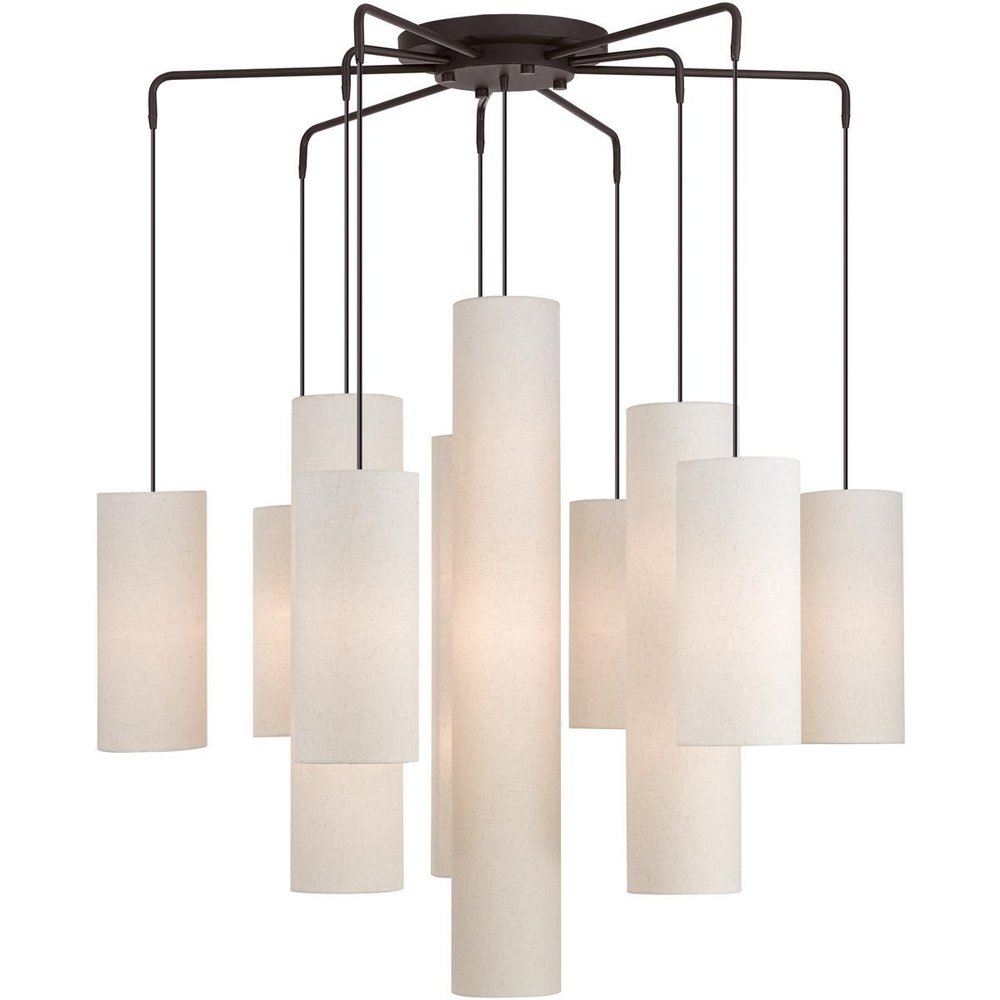Bronze Multi Light Metal Dimmable Chandelier With Shades