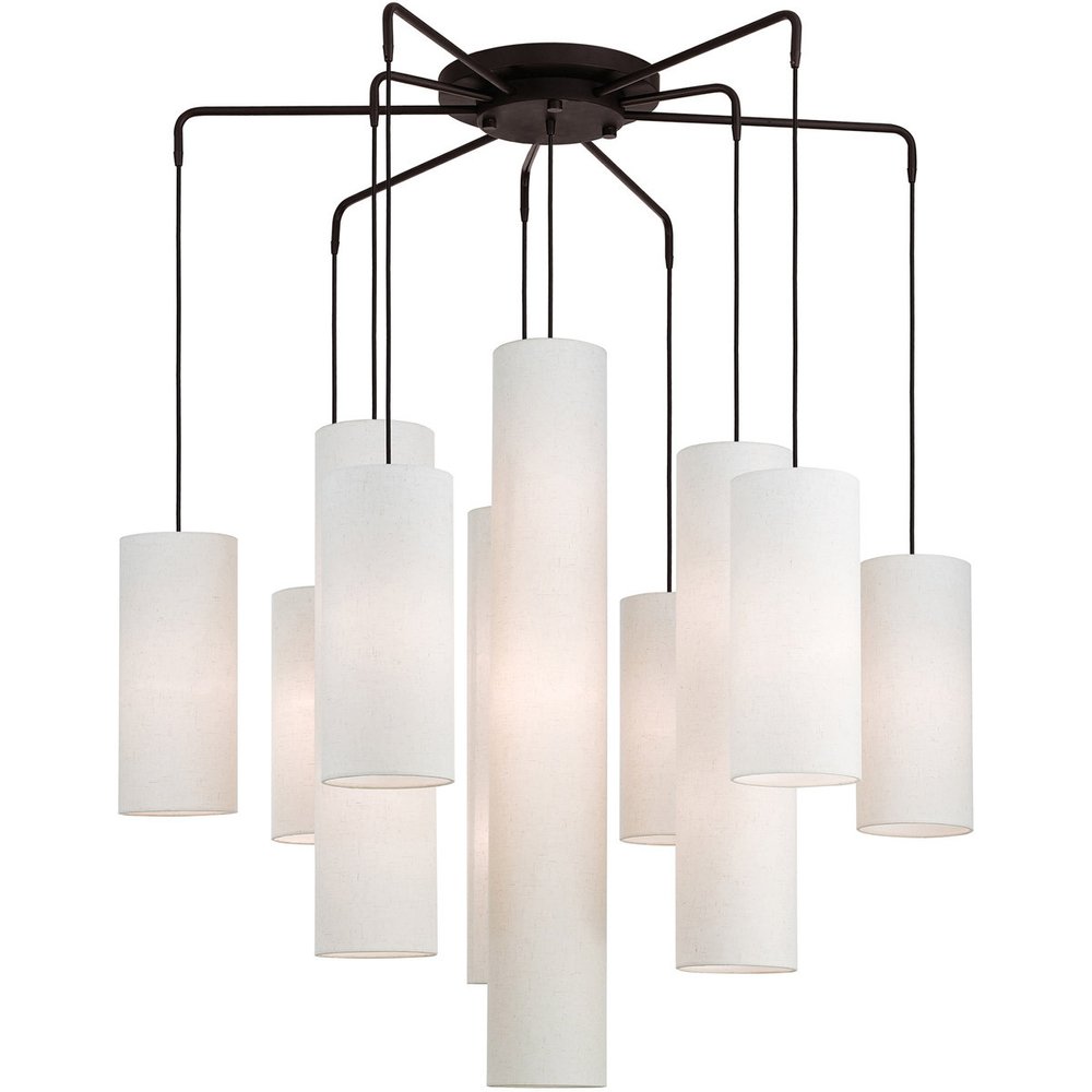Bronze Multi Light Metal Dimmable Chandelier With Shades