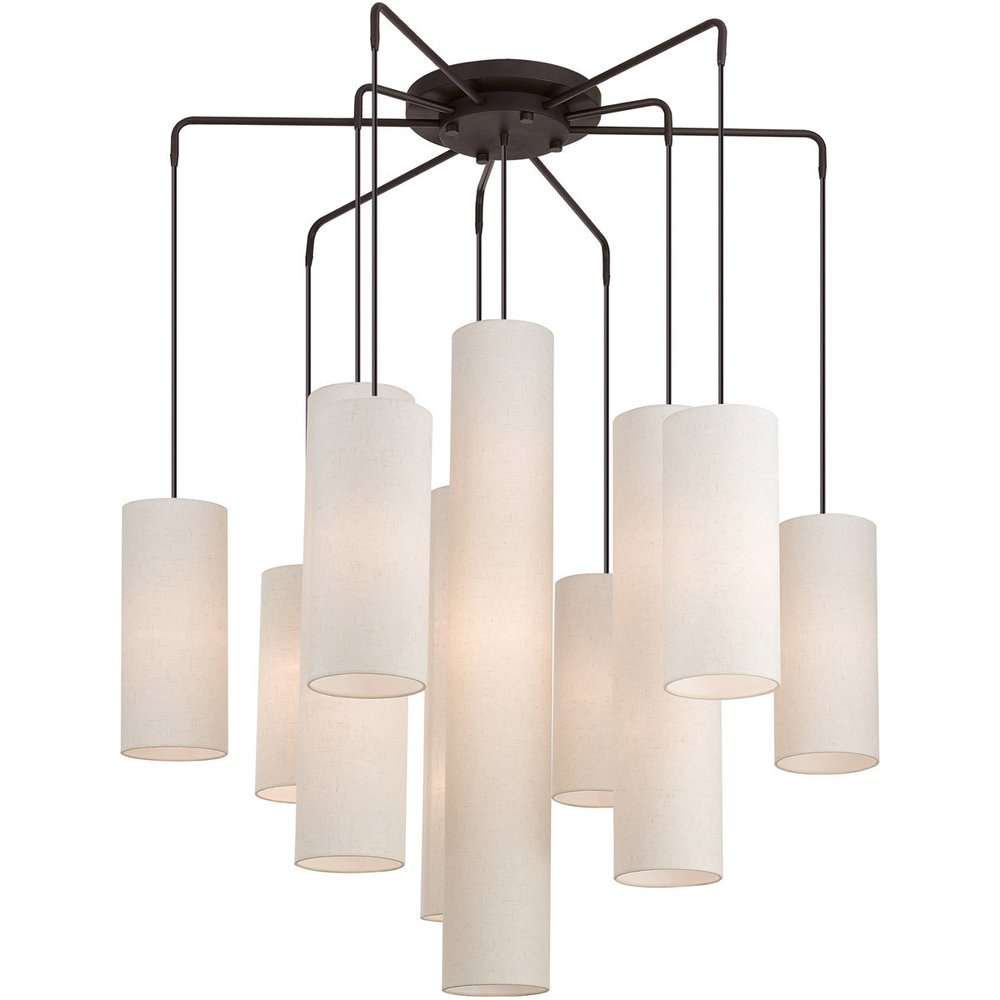 Bronze Multi Light Metal Dimmable Chandelier With Shades