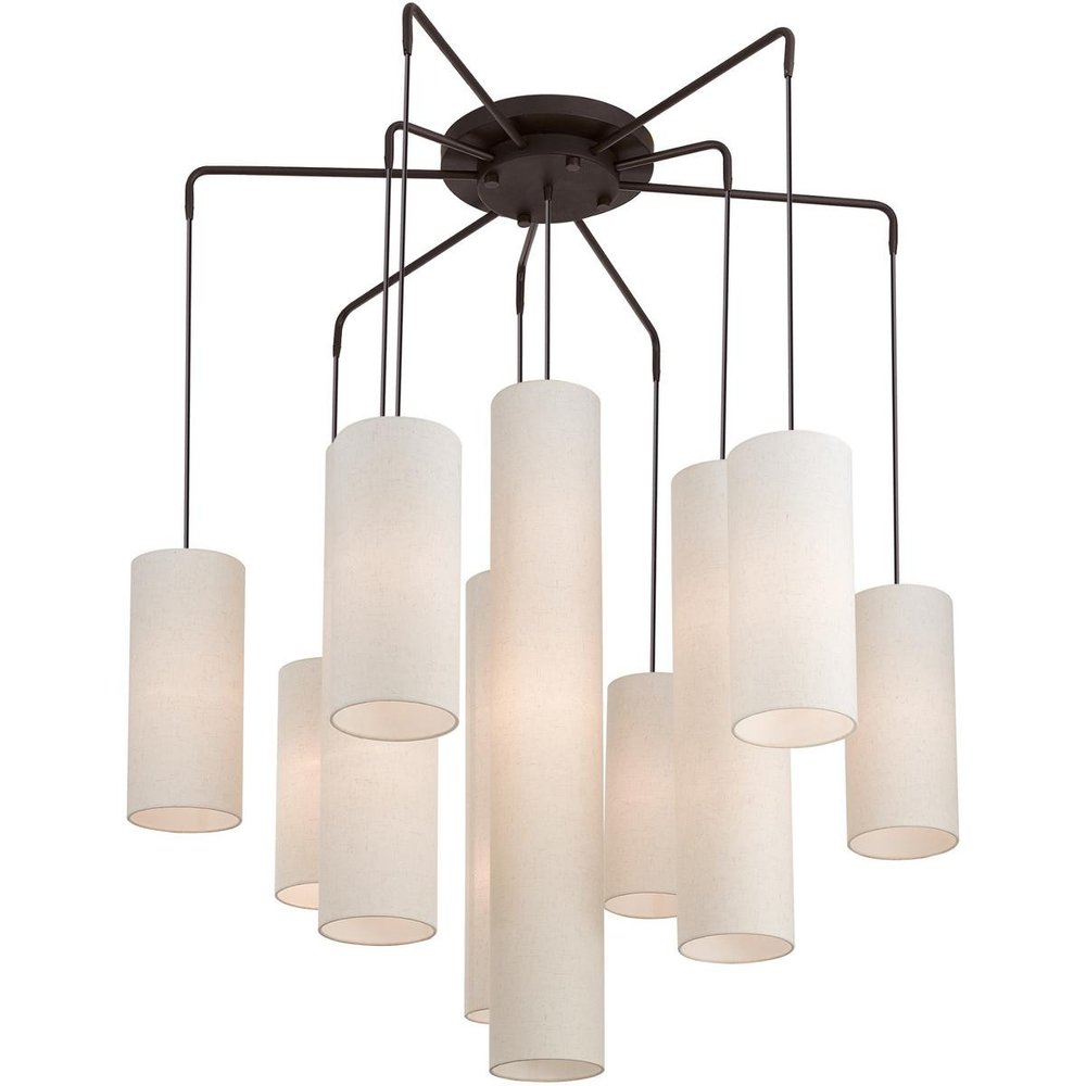 Bronze Multi Light Dimmable Chandelier With Shades