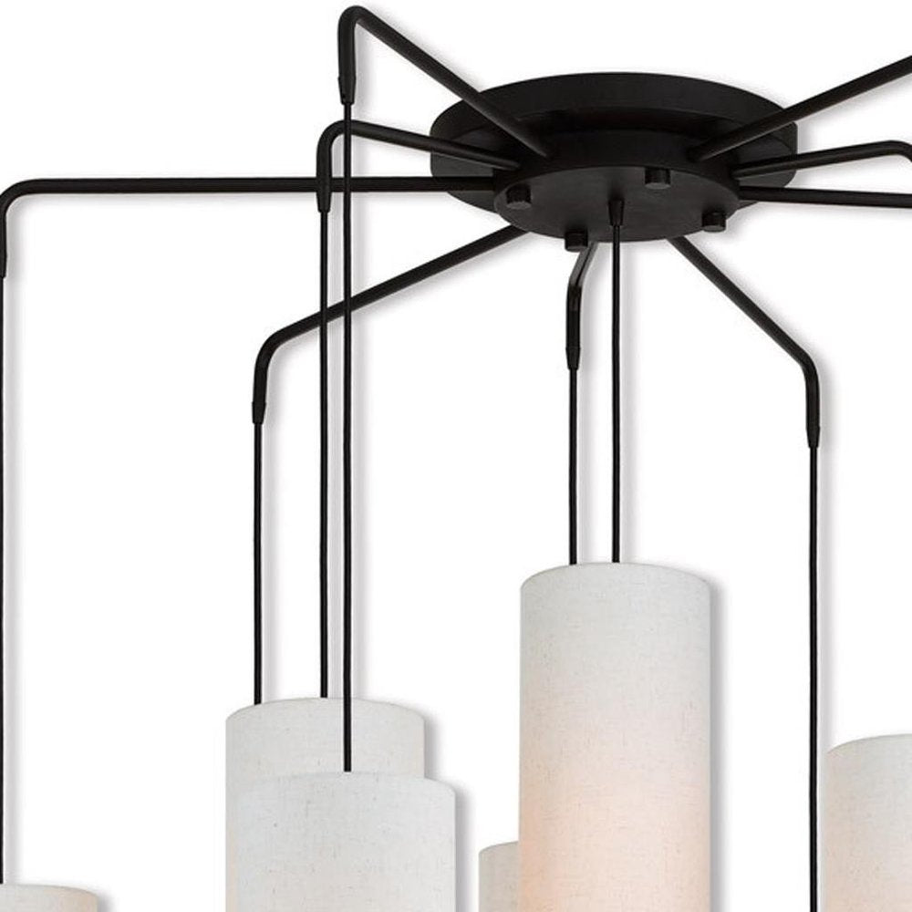 Bronze Multi Light Metal Dimmable Chandelier With Shades