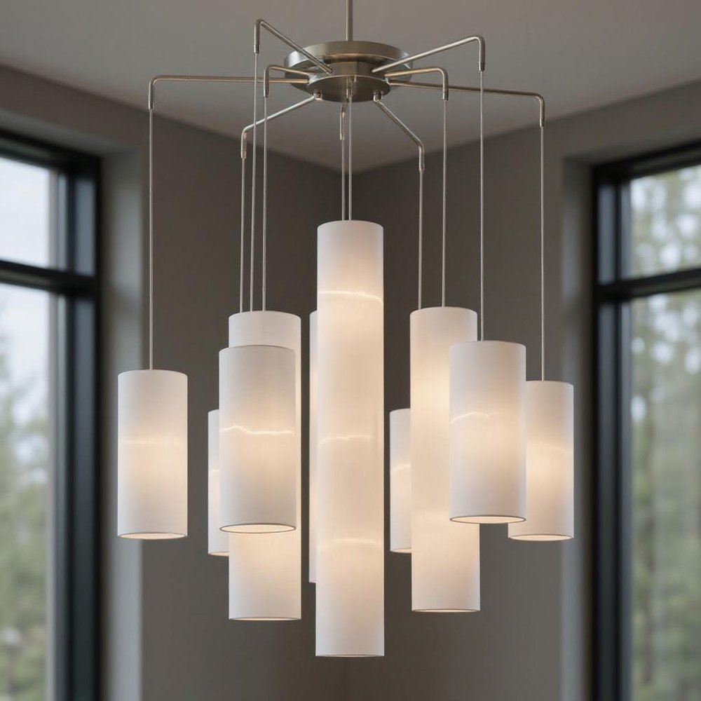 Multi Light Dimmable Chandelier With Shades