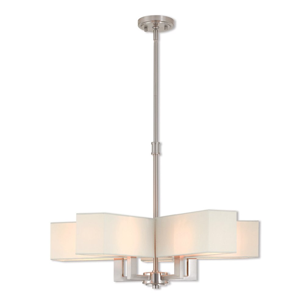 Five Light Dimmable Chandelier With Shades