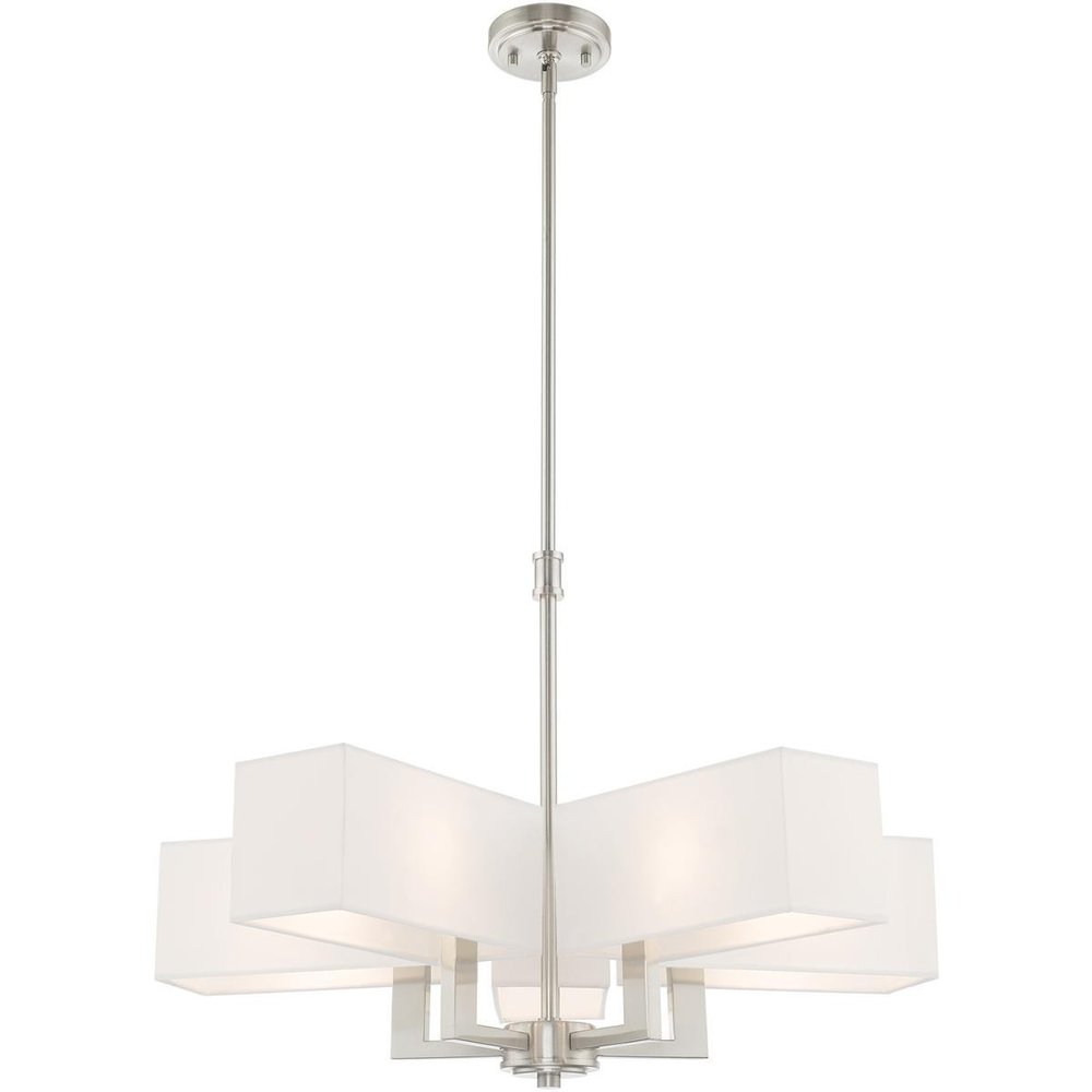 Five Light Dimmable Chandelier With Shades