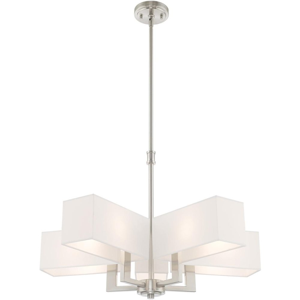 Five Light Dimmable Chandelier With Shades