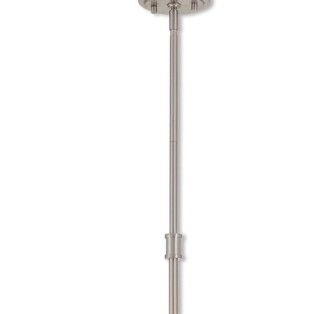 Nickel Five Light Metal Dimmable Chandelier With Shades