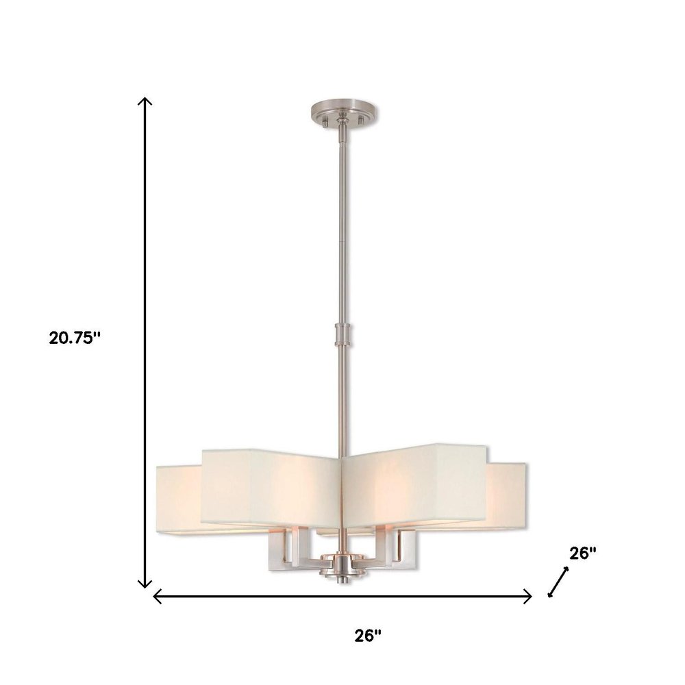 Five Light Dimmable Chandelier With Shades