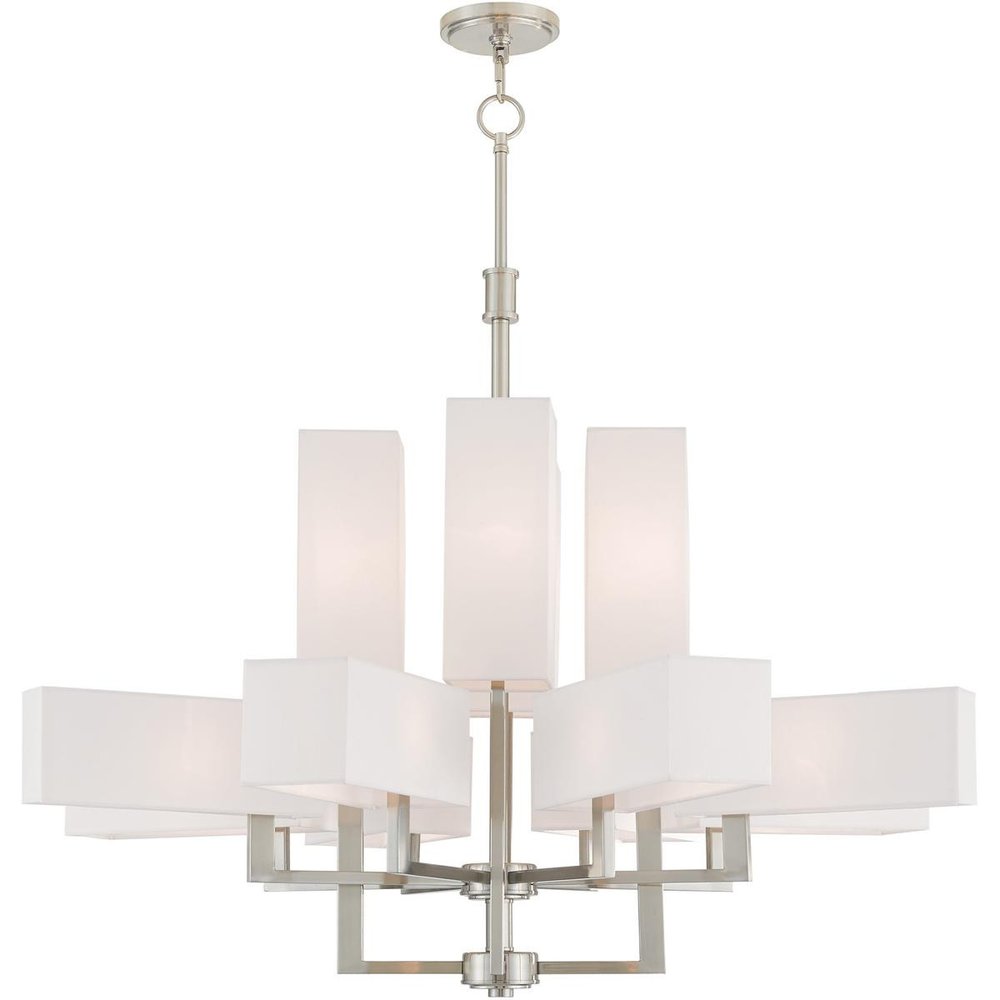 Twelve Light Dimmable Chandelier With Shades