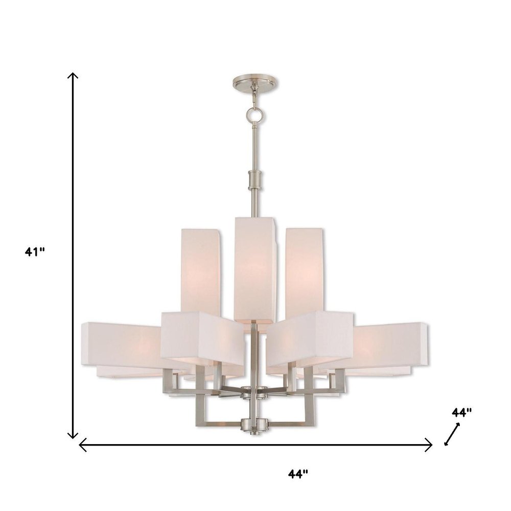 Twelve Light Dimmable Chandelier With Shades