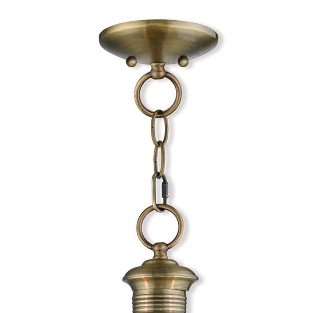 Antiqued Brass Three Light Metal Dimmable Chandelier With Shades