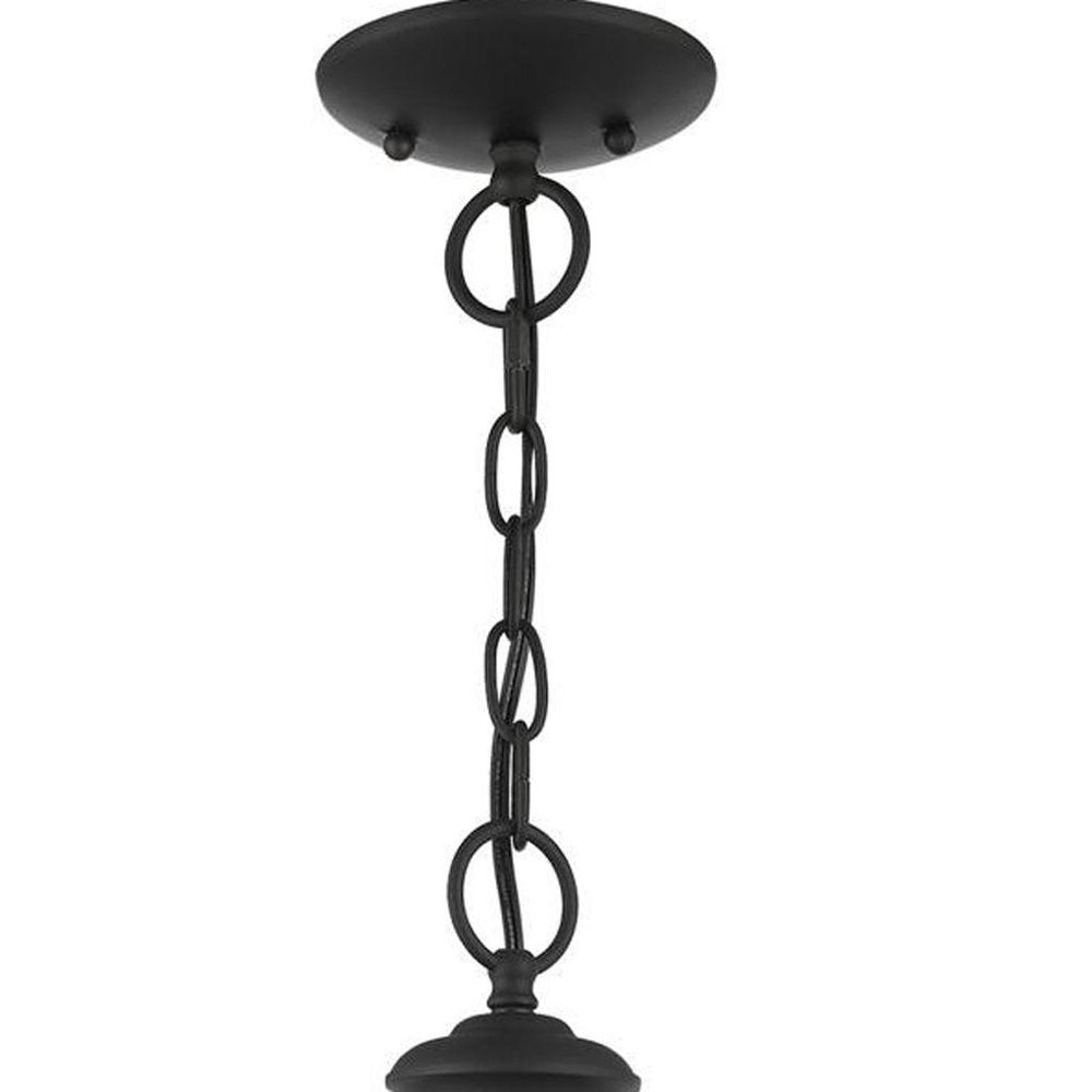 Black Three Light Metal Dimmable Chandelier With Shades