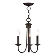 Bronze Three Light Dimmable Chandelier With Shades