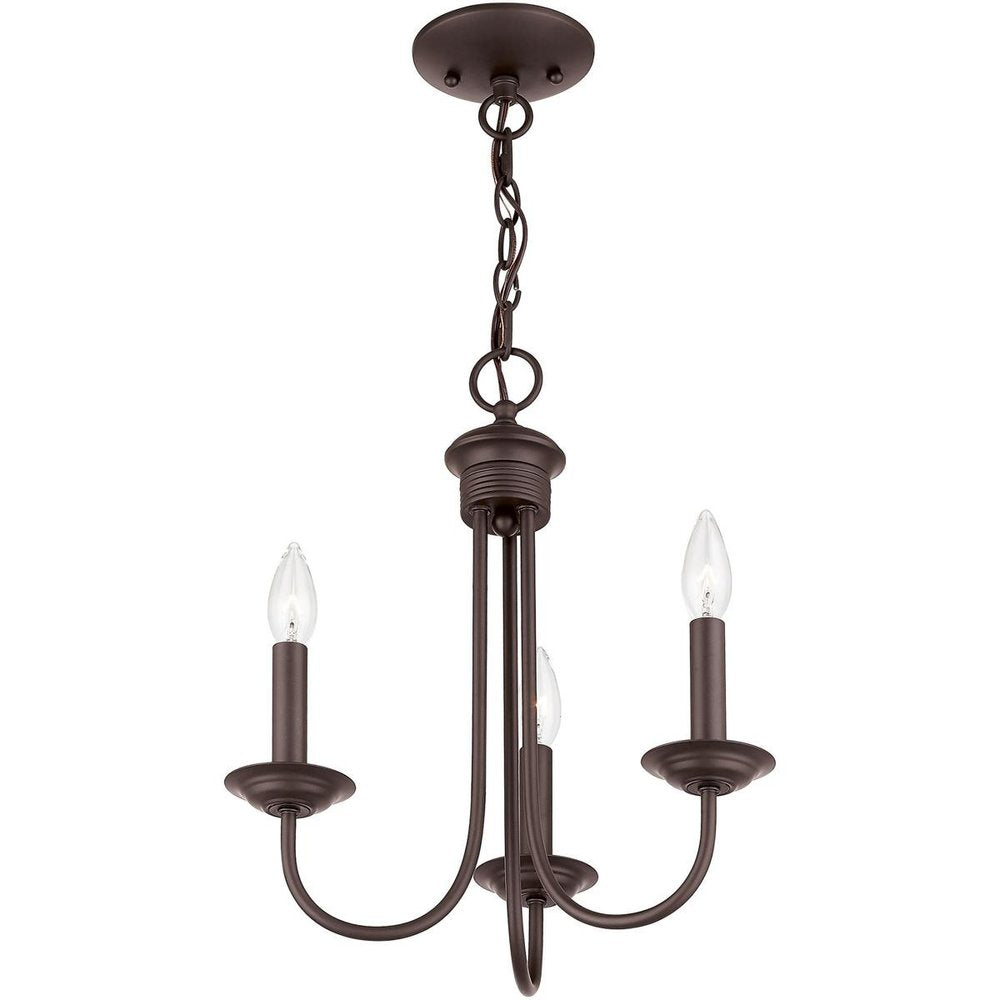 Bronze Three Light Dimmable Chandelier With Shades