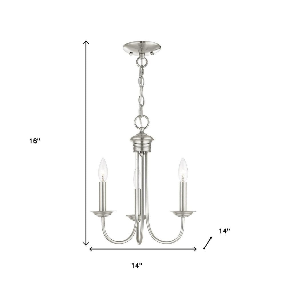 Three Light Dimmable Chandelier With Shades