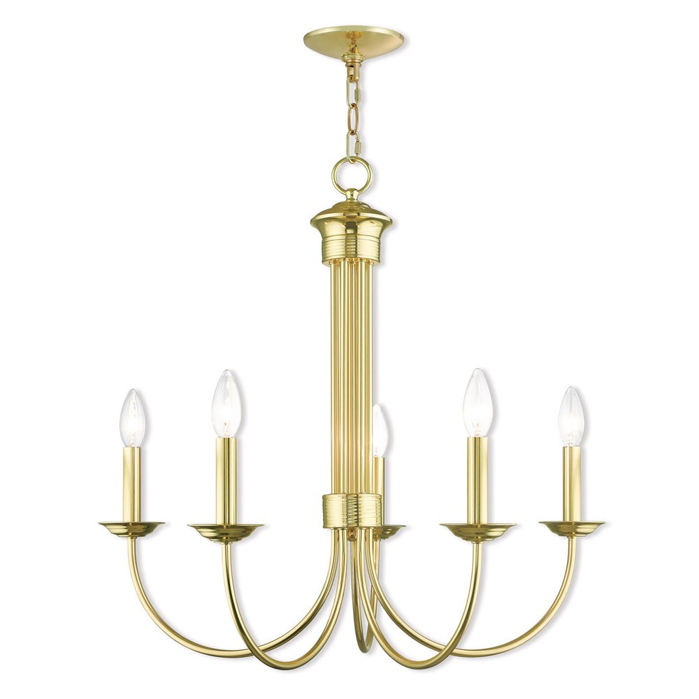 Five Light Dimmable Chandelier With Shades