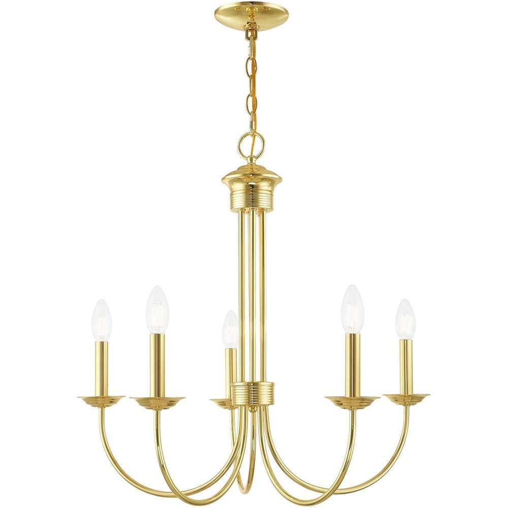 Five Light Dimmable Chandelier With Shades