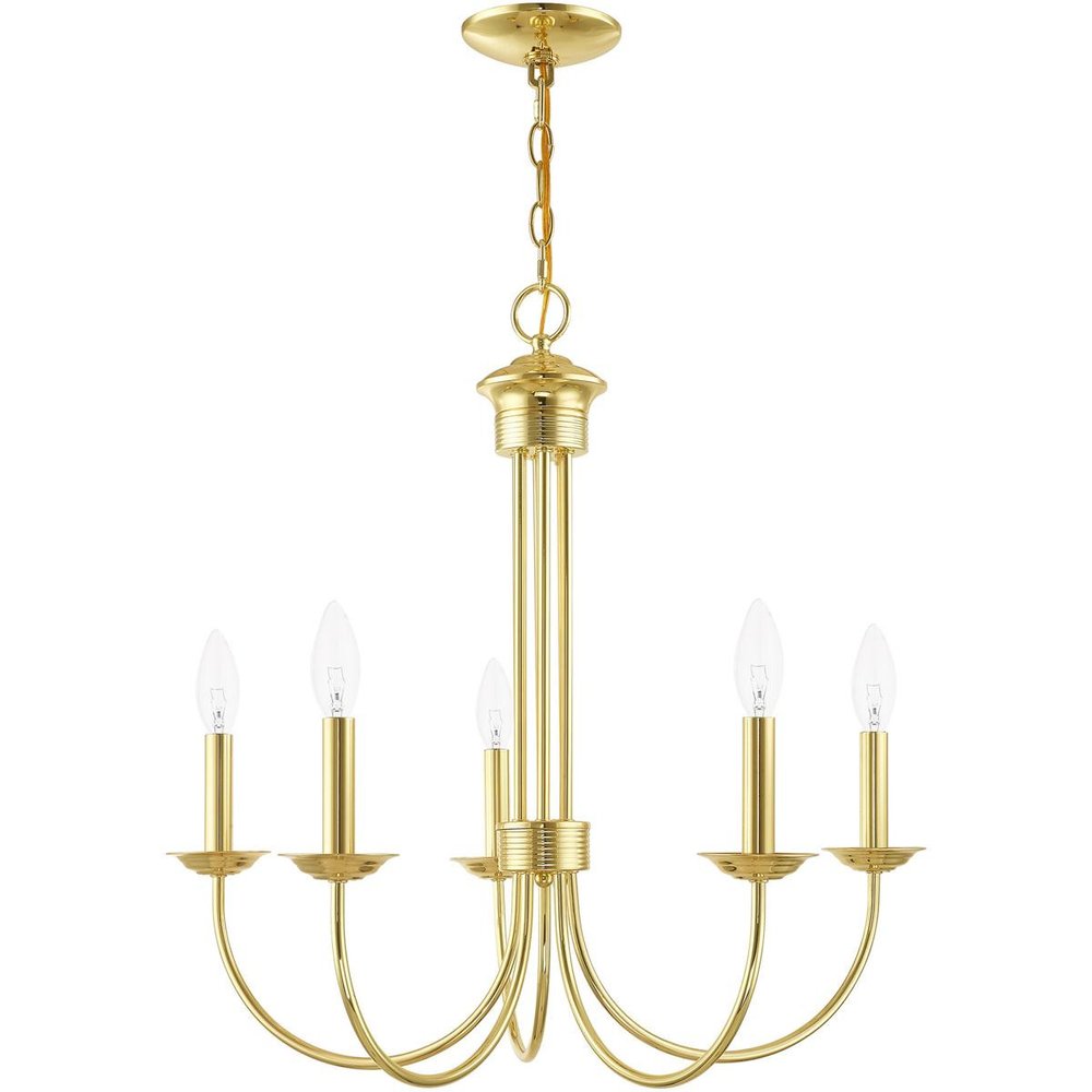 Five Light Dimmable Chandelier With Shades
