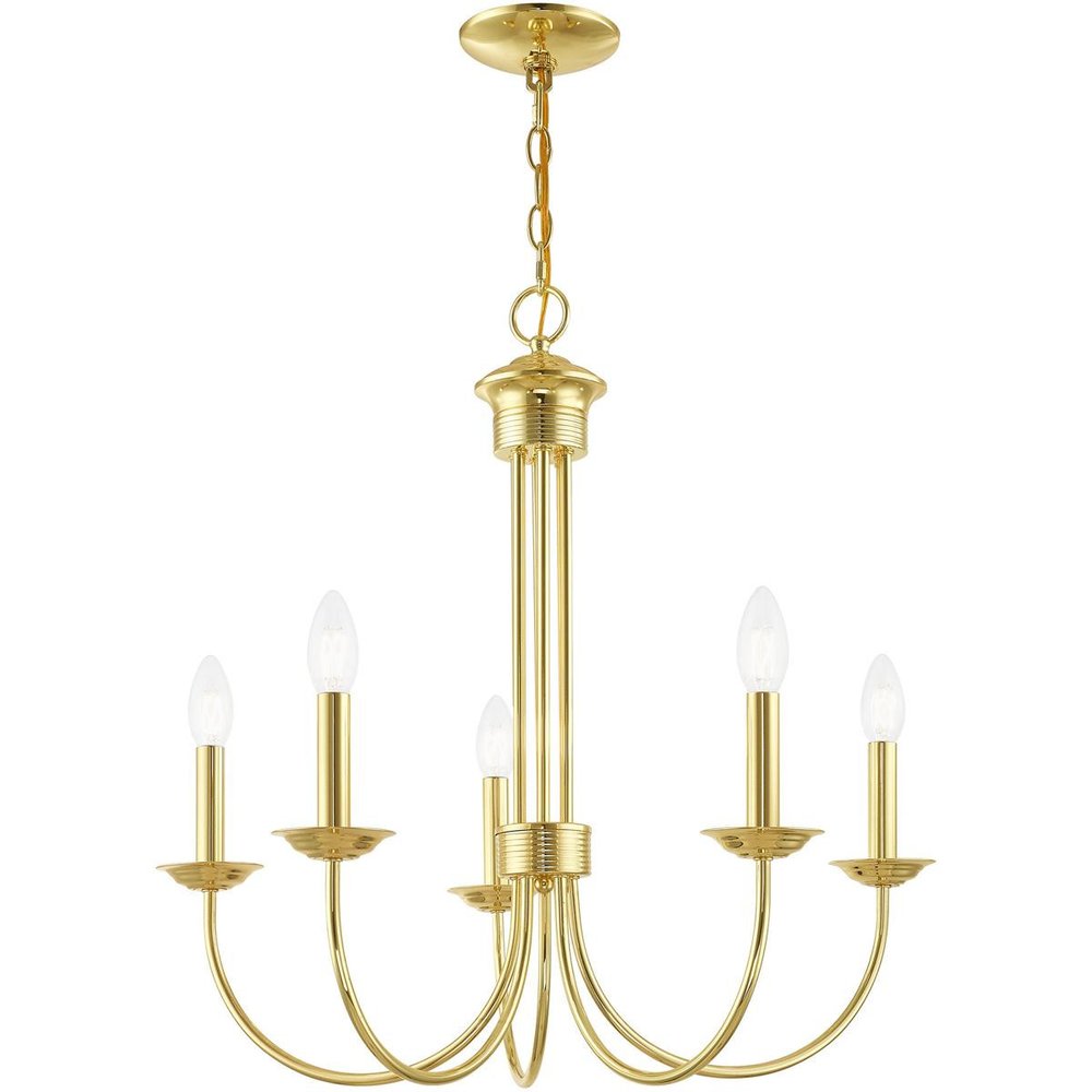Five Light Dimmable Chandelier With Shades
