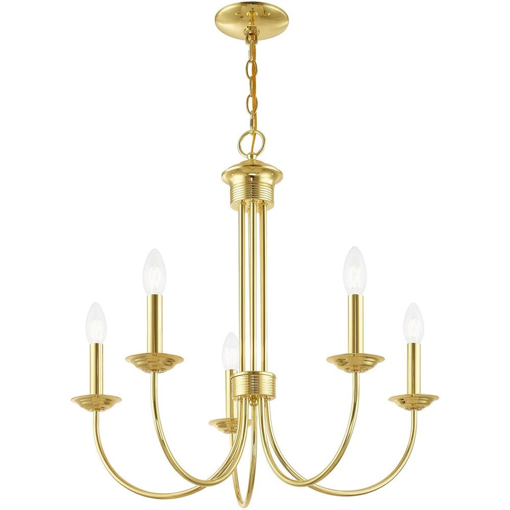 Five Light Dimmable Chandelier With Shades