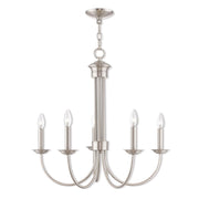 Five Light Dimmable Chandelier With Shades