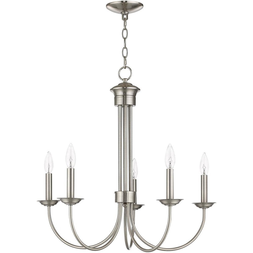 Five Light Dimmable Chandelier With Shades
