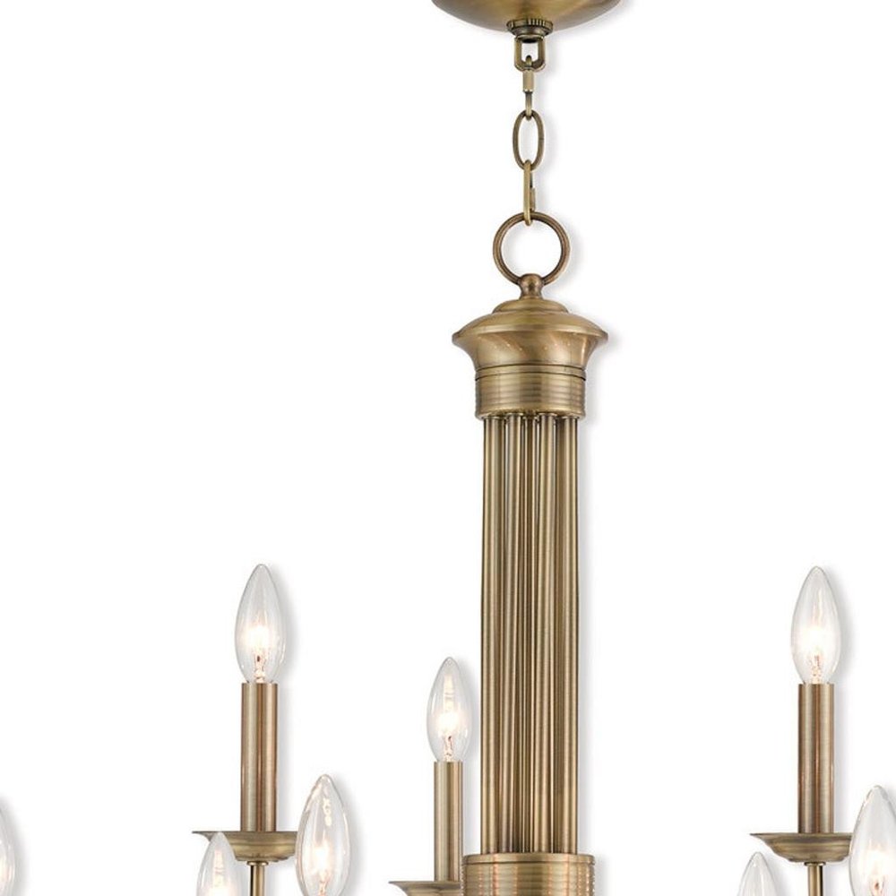 Nine Light Dimmable Chandelier With Shades