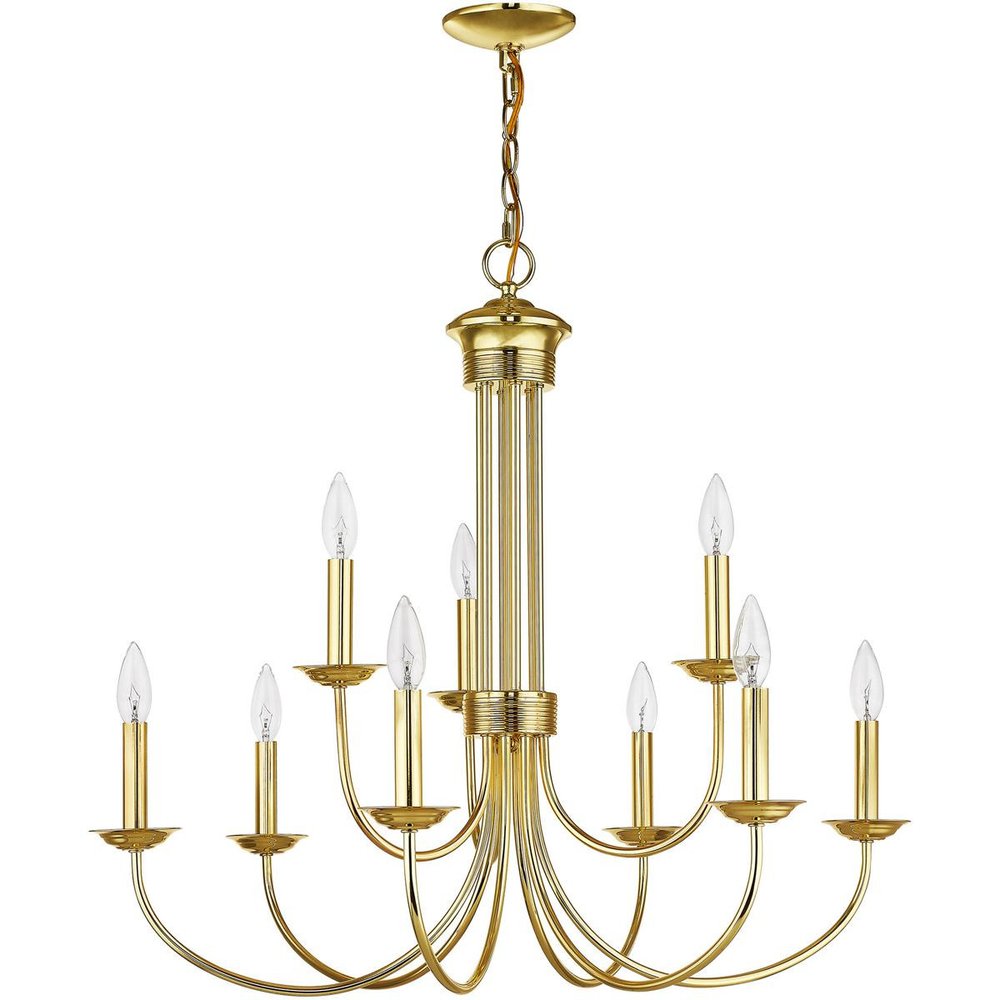 Nine Light Dimmable Chandelier With Shades