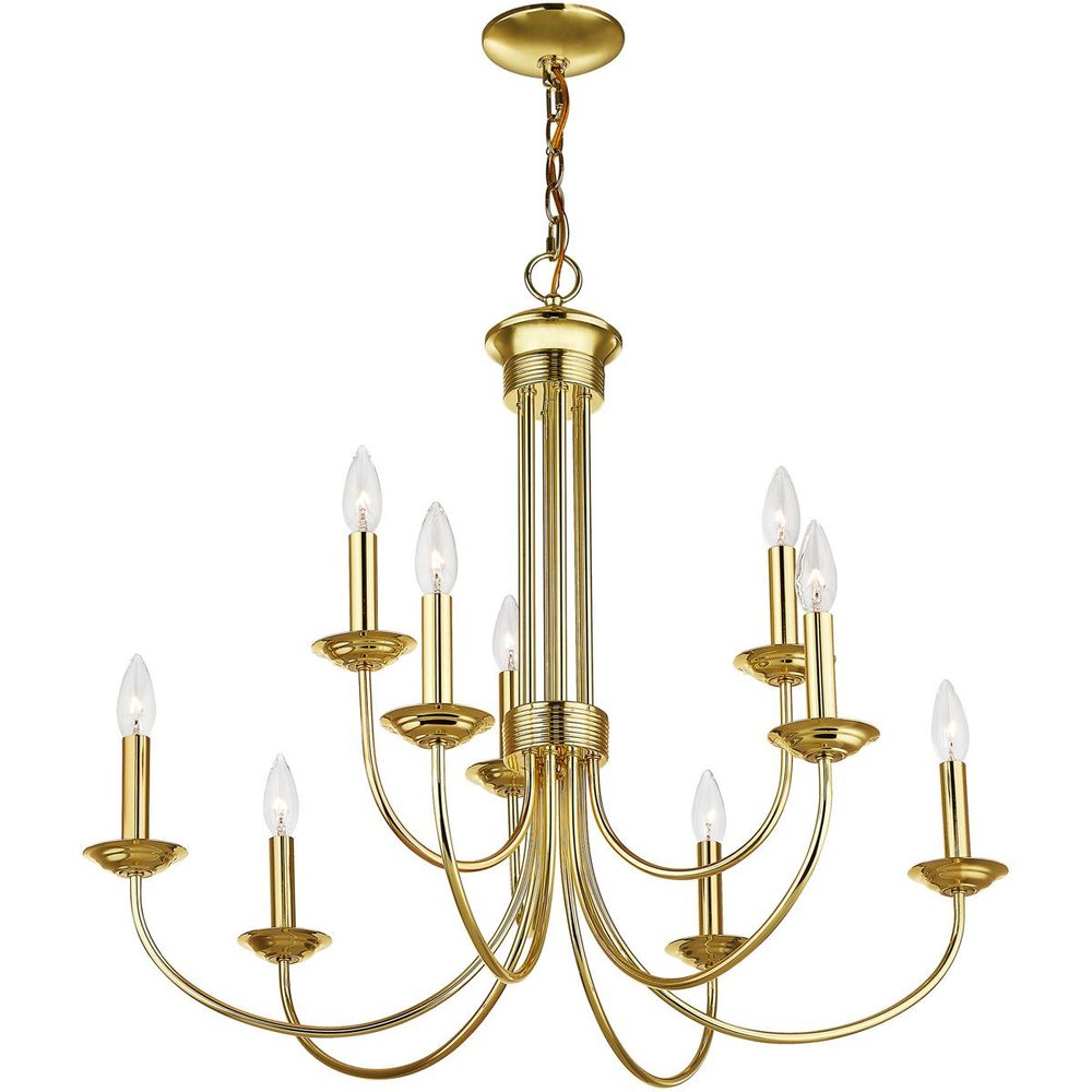 Nine Light Dimmable Chandelier With Shades