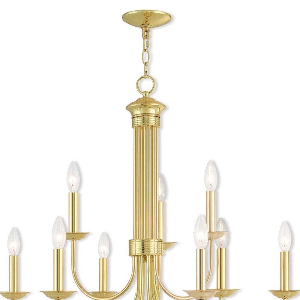 Nine Light Dimmable Chandelier With Shades
