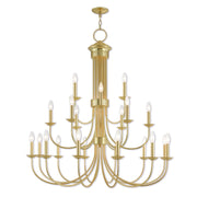 Brass Multi Light Metal Dimmable Chandelier With Shades