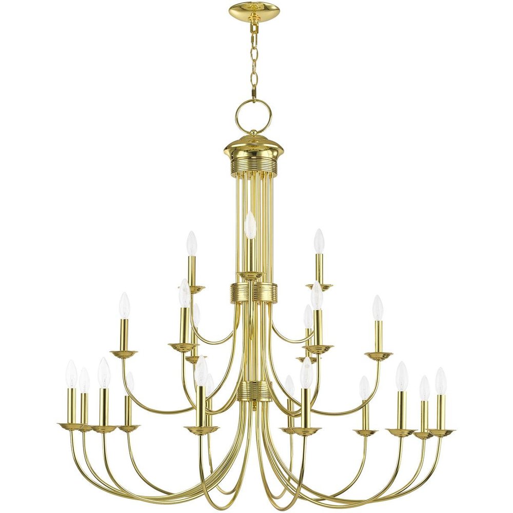 Brass Multi Light Metal Dimmable Chandelier With Shades