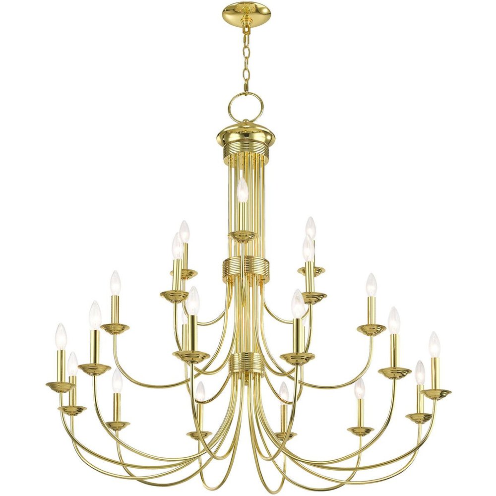 Brass Multi Light Metal Dimmable Chandelier With Shades