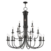Bronze Multi Light Dimmable Chandelier With Shades
