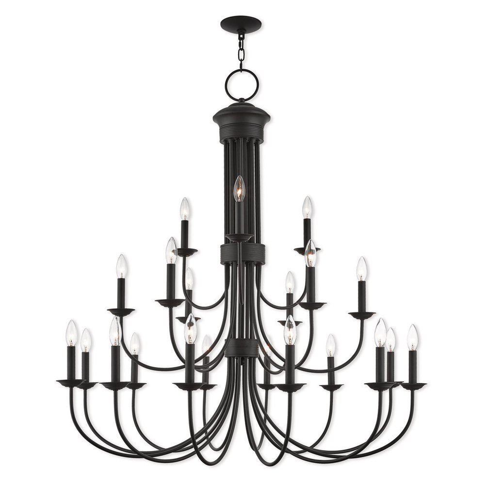 Bronze Multi Light Metal Dimmable Chandelier With Shades