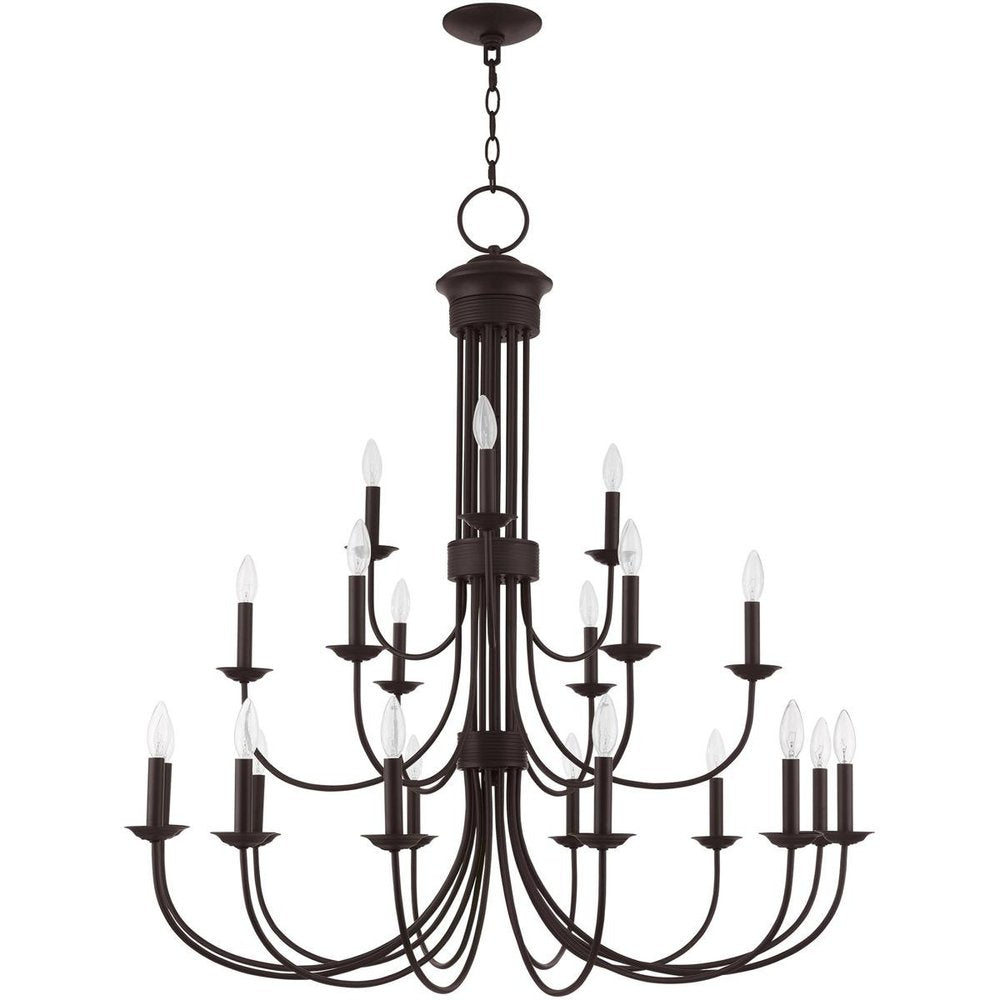 Bronze Multi Light Dimmable Chandelier With Shades