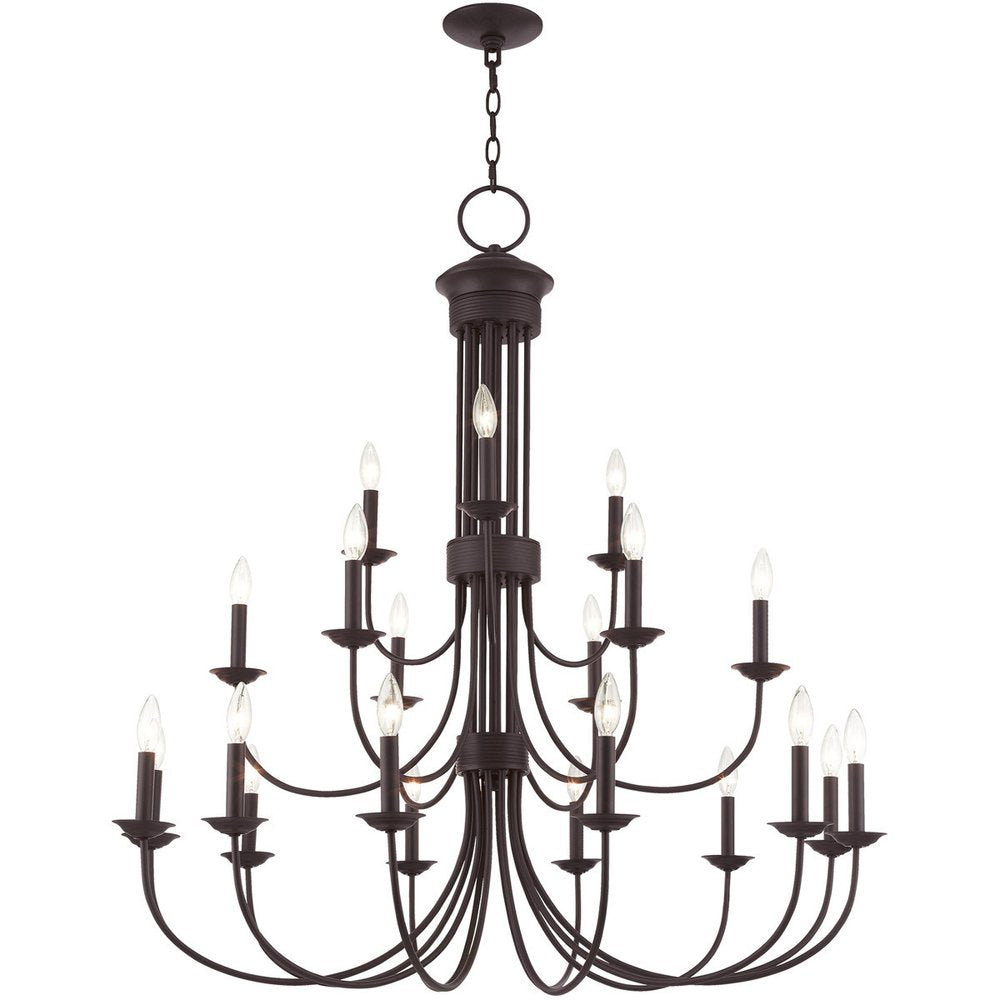 Bronze Multi Light Dimmable Chandelier With Shades