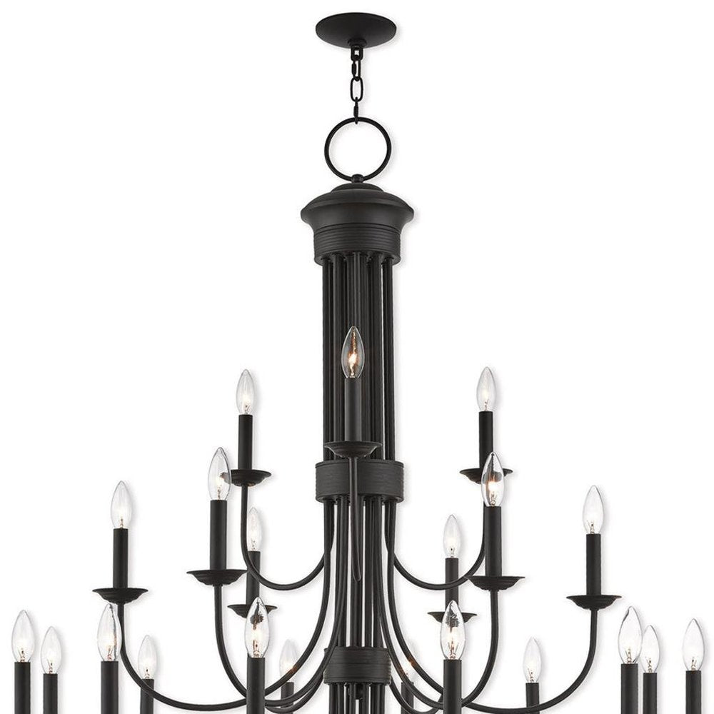 Bronze Multi Light Metal Dimmable Chandelier With Shades