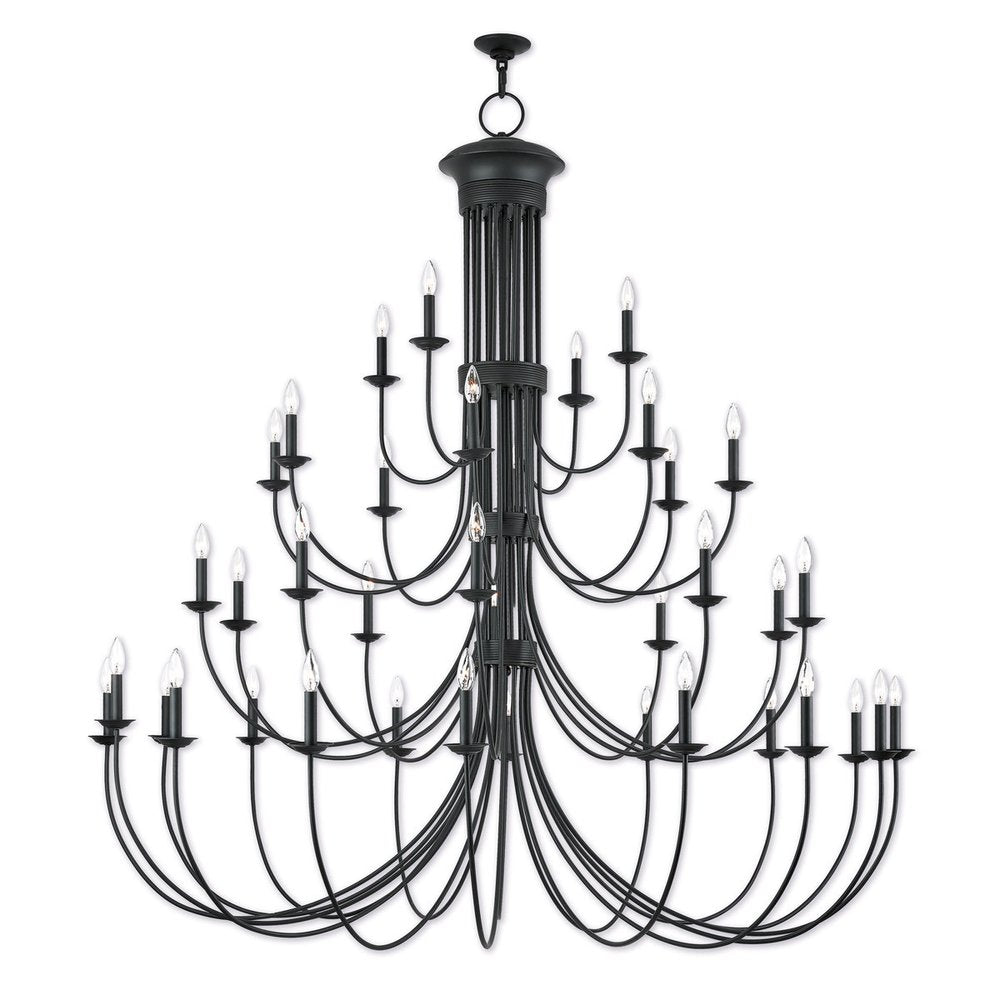 Bronze Multi Light Dimmable Chandelier With Shades