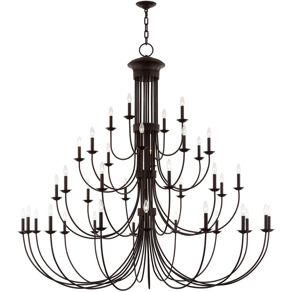 Bronze Multi Light Dimmable Chandelier With Shades
