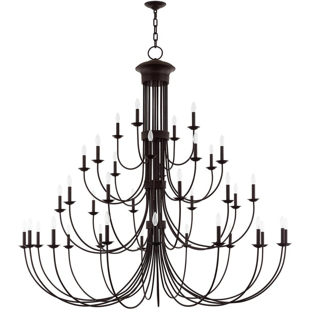 Bronze Multi Light Dimmable Chandelier With Shades