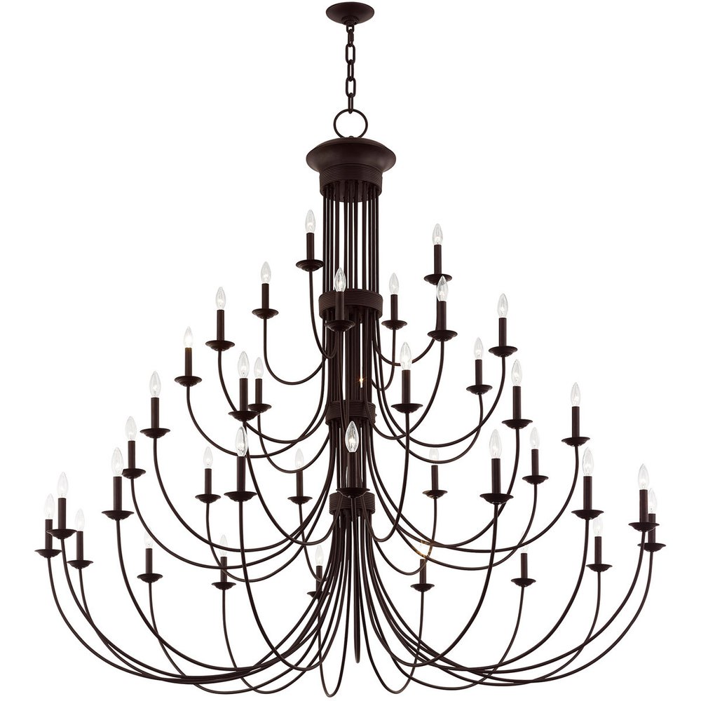 Bronze Multi Light Metal Dimmable Chandelier With Shades