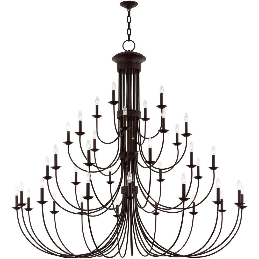 Bronze Multi Light Dimmable Chandelier With Shades