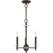 Bronze Three Light Dimmable Chandelier With Shades