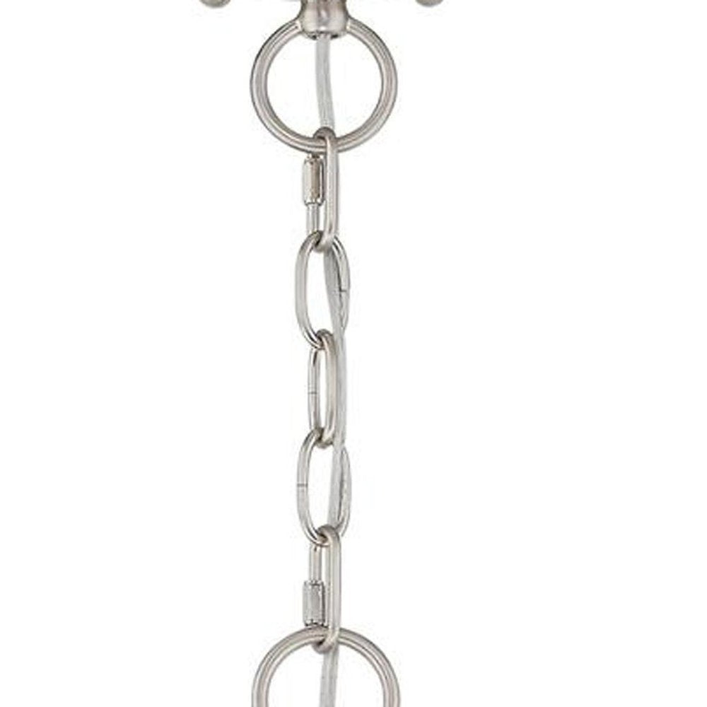 Nickel Three Light Metal Dimmable Chandelier With Shades