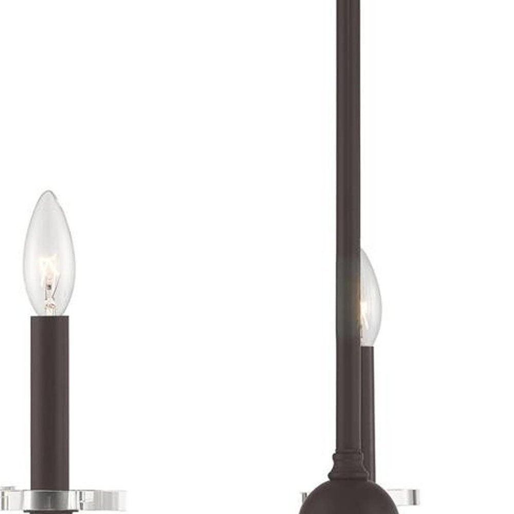 Bronze Five Light Metal Dimmable Chandelier With Shades