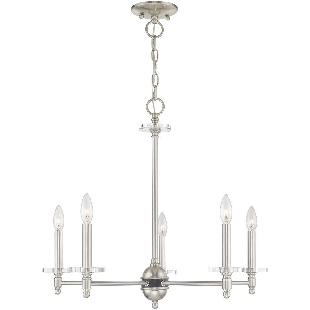 Five Light Dimmable Chandelier With Shades
