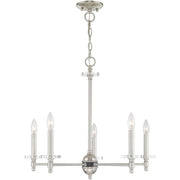Five Light Dimmable Chandelier With Shades